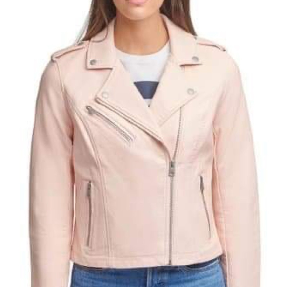Levi’s Light Pink Soft Vegan Leather Jacket Size 2X